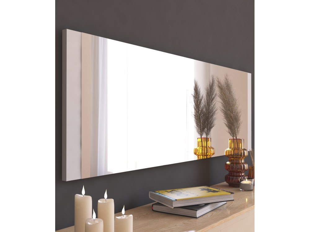 Miroir en bois "Azus" - 40 x 120 cm - Blanc