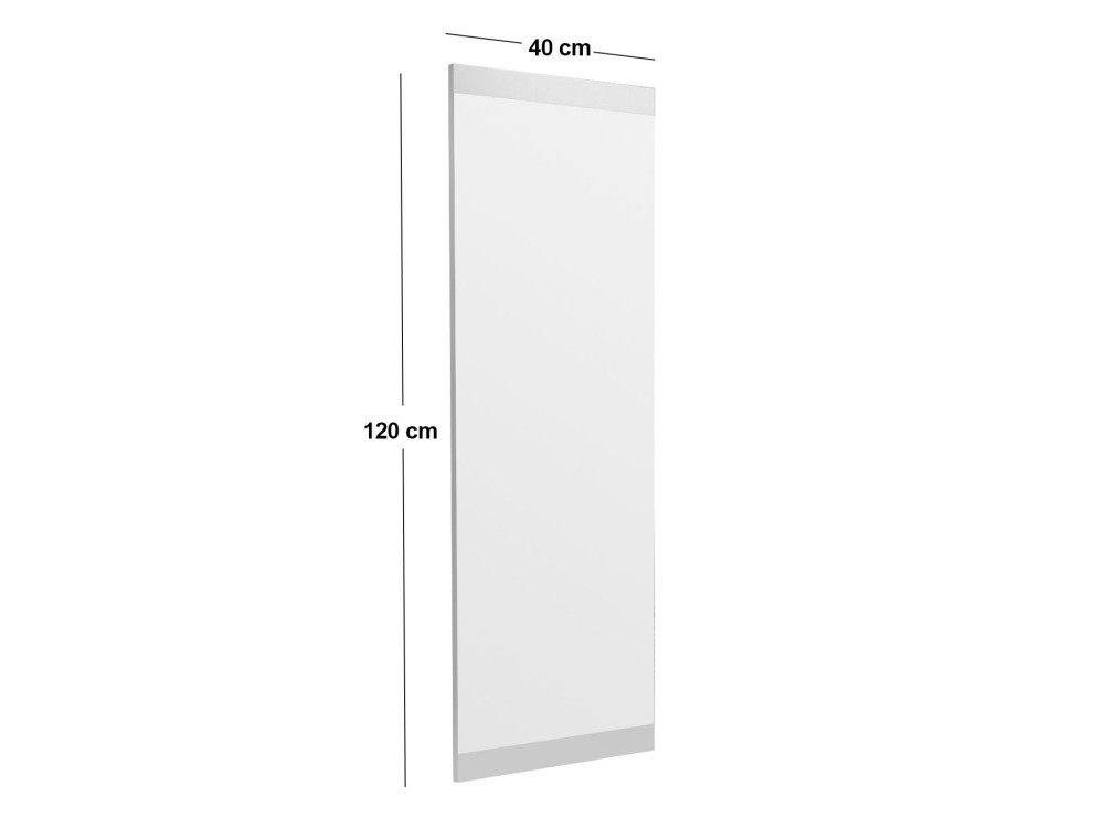 Miroir en bois "Azus" - 40 x 120 cm - Blanc