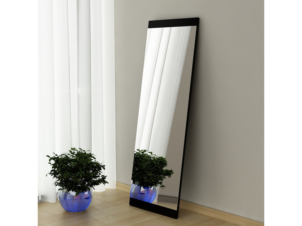 Miroir en bois "Azus" - 40 x 120 cm - Noir