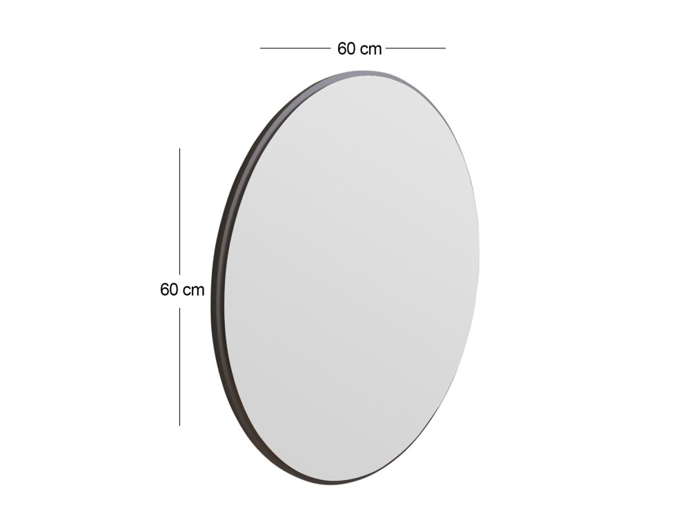 Miroir en bois "Ozze" - 60 x 60 cm - Noir