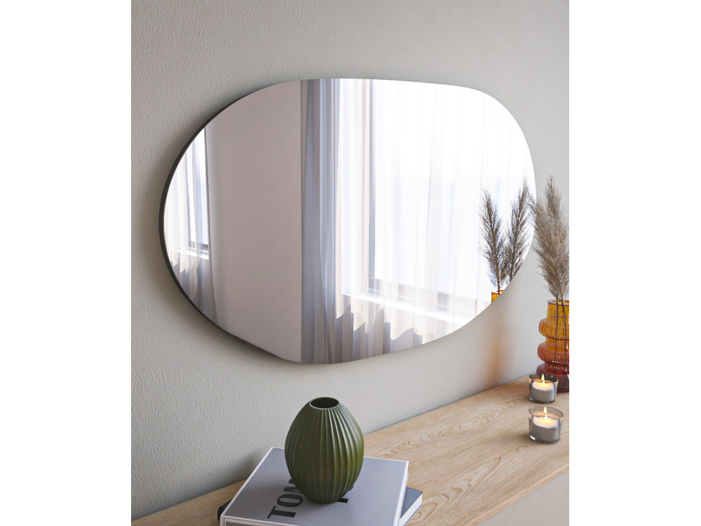 Miroir en bois "Vanomi" - 52 x 89 cm - Noir
