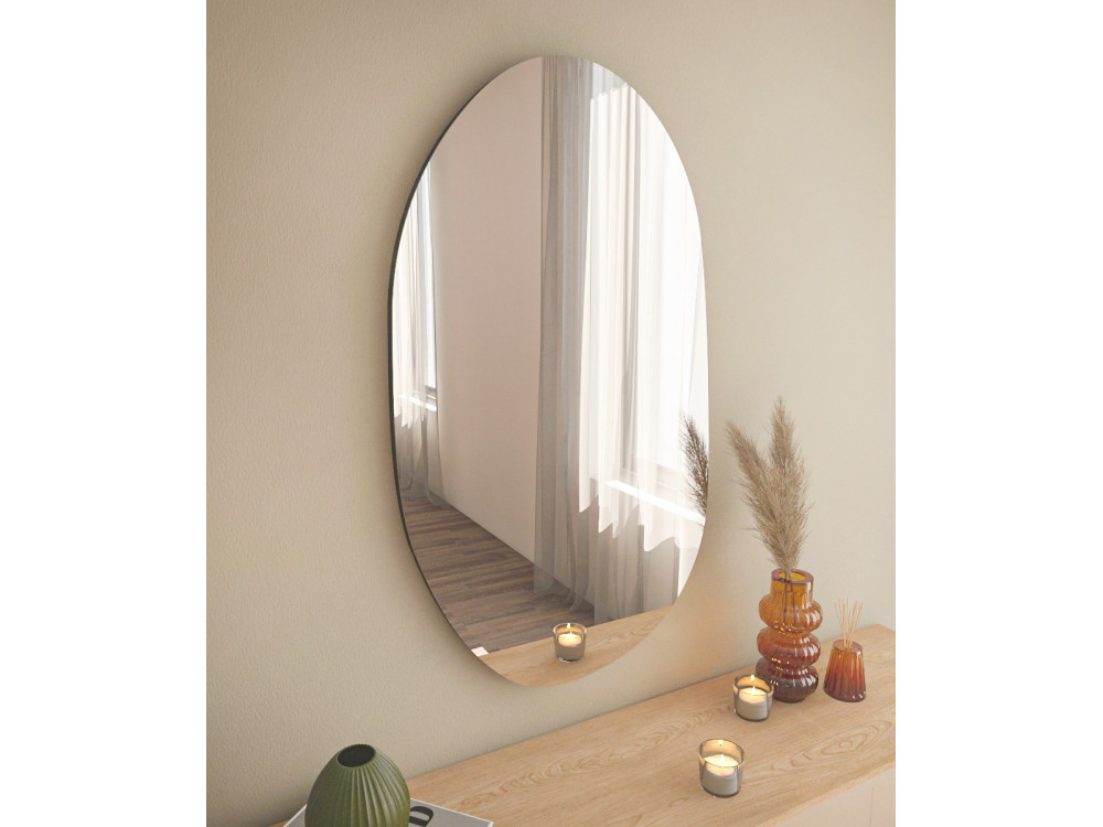 Miroir en bois "Vanomi" - 52 x 89 cm - Noir