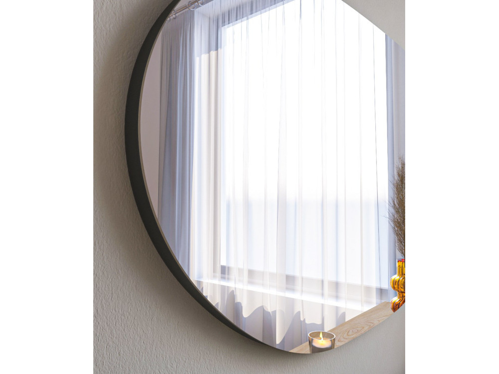 Miroir en bois "Vanomi" - 52 x 89 cm - Noir
