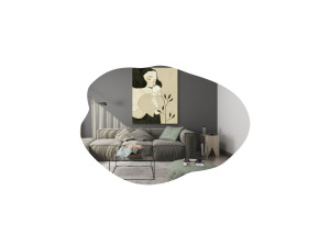 Miroir en bois "Ohho" - 60 x 85 cm - Noir