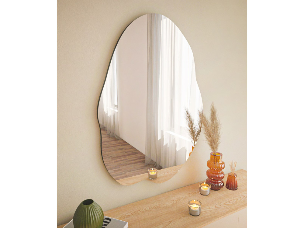 Miroir en bois "Ohho" - 60 x 85 cm - Noir