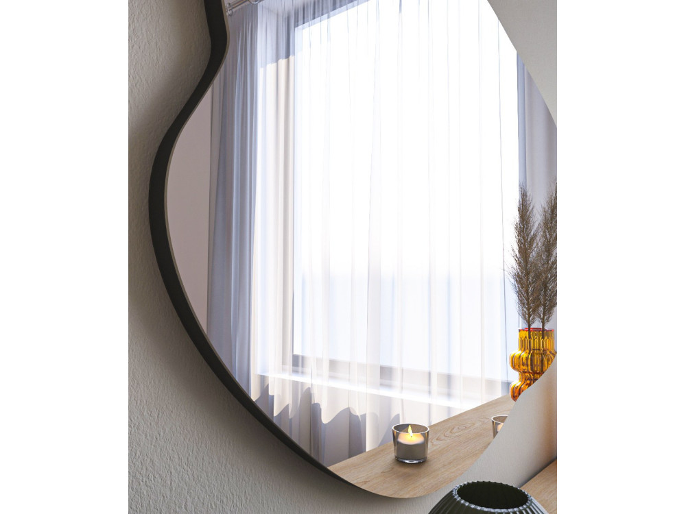 Miroir en bois "Ohho" - 60 x 85 cm - Noir