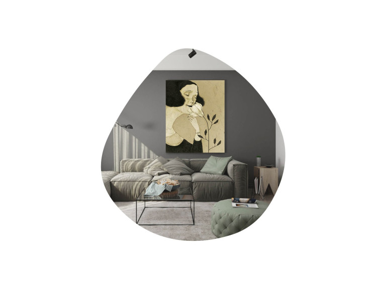 Miroir en bois "Besso" - 60 x 60 cm - Noir