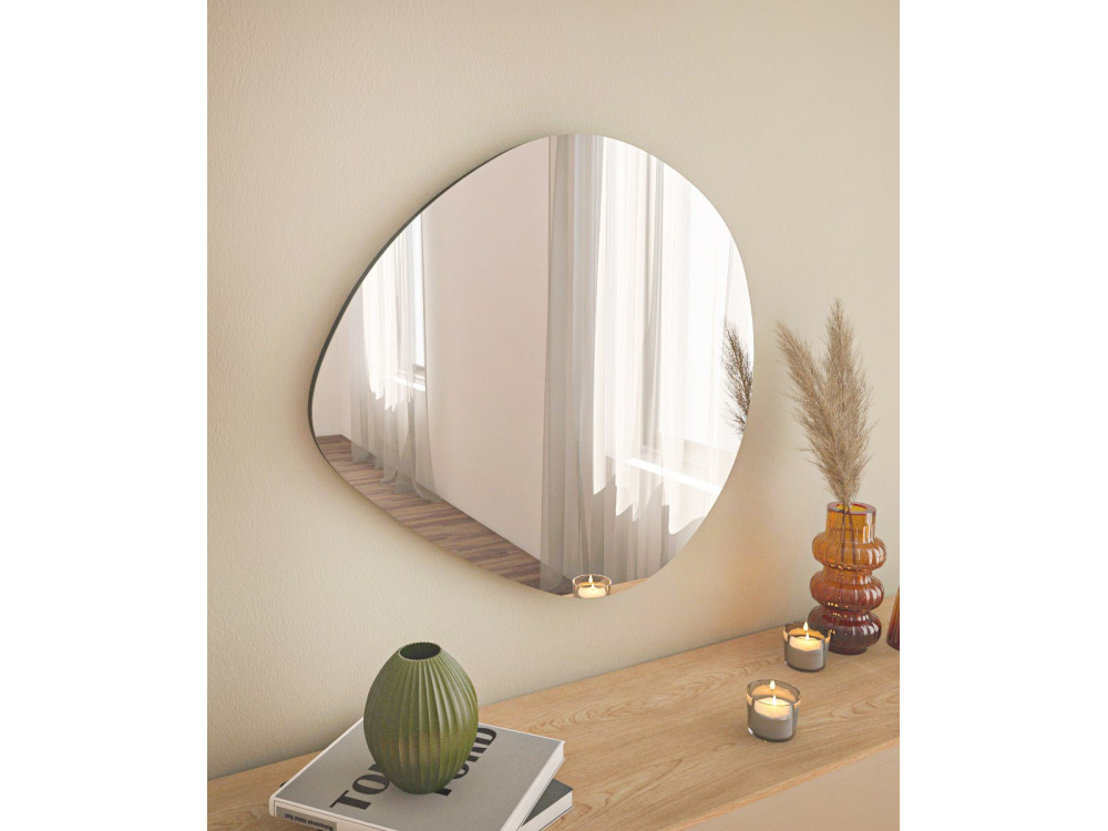Miroir en bois "Besso" - 60 x 60 cm - Noir