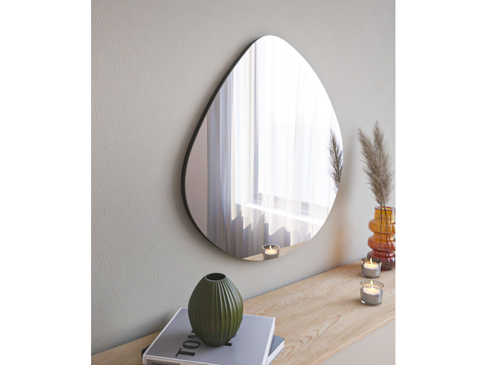 Miroir en bois "Besso" - 60 x 60 cm - Noir