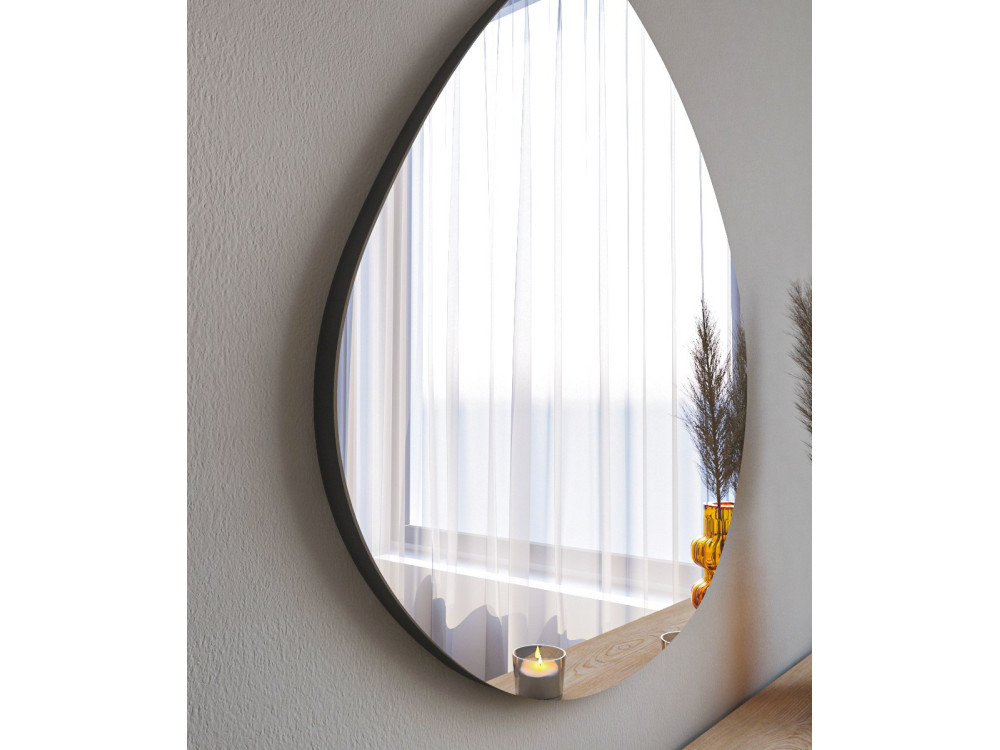Miroir en bois "Besso" - 60 x 60 cm - Noir