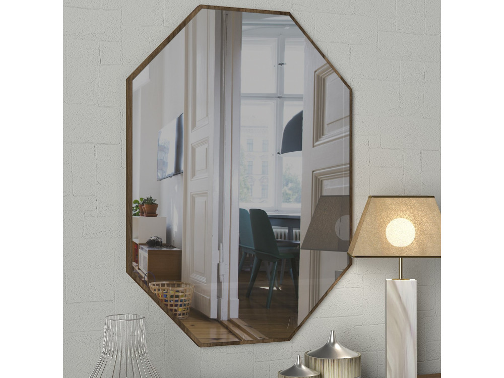 Miroir décoratif en bois "Lost" - 45 x 70 cm - Marron