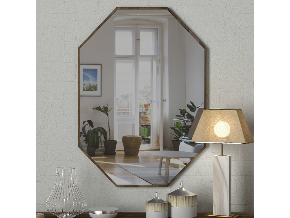 Miroir décoratif en bois "Lost" - 45 x 70 cm - Marron