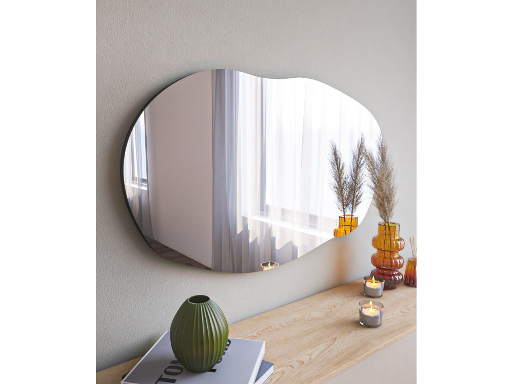 Miroir en bois "Lossa" - 52 x 89 cm - Noir