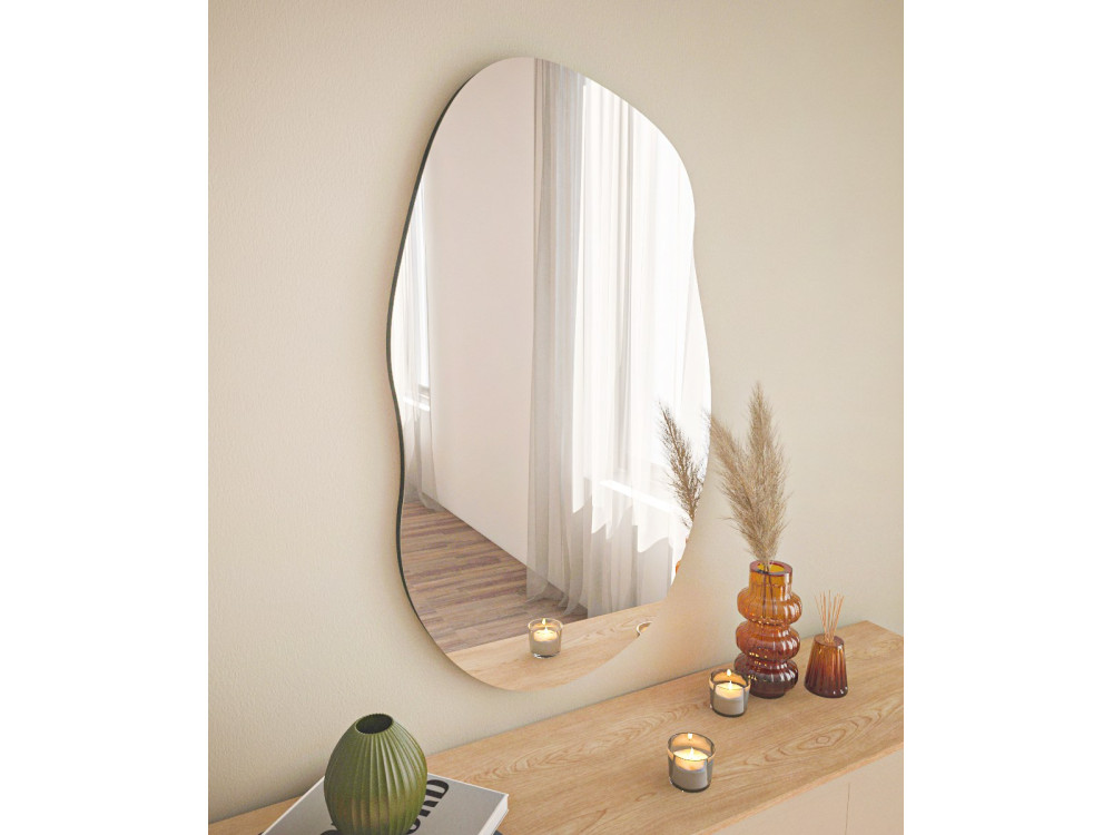 Miroir en bois "Lossa" - 52 x 89 cm - Noir
