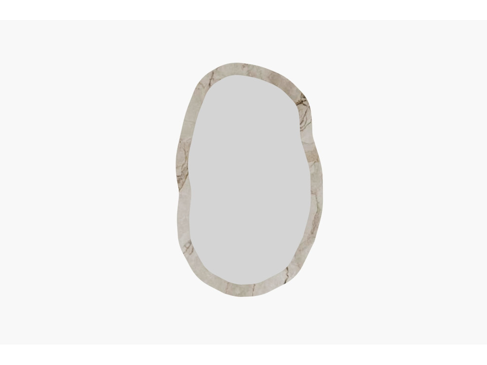 Miroir en bois "Lossa" - 52 x 86 cm - Beige marbré