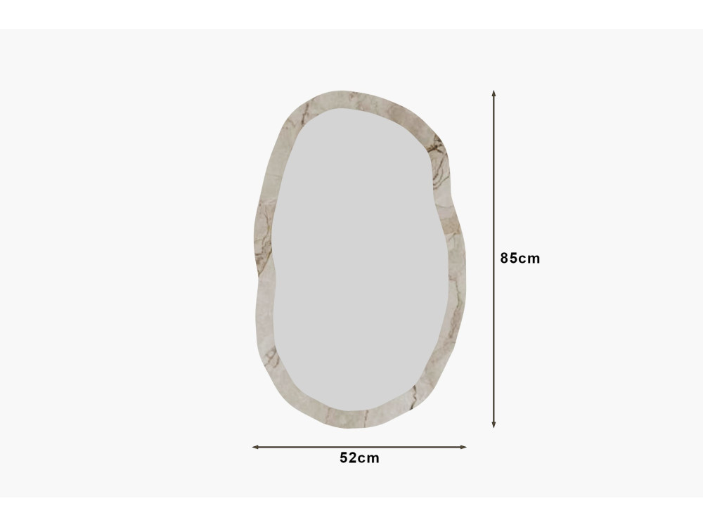 Miroir en bois "Lossa" - 52 x 86 cm - Beige marbré
