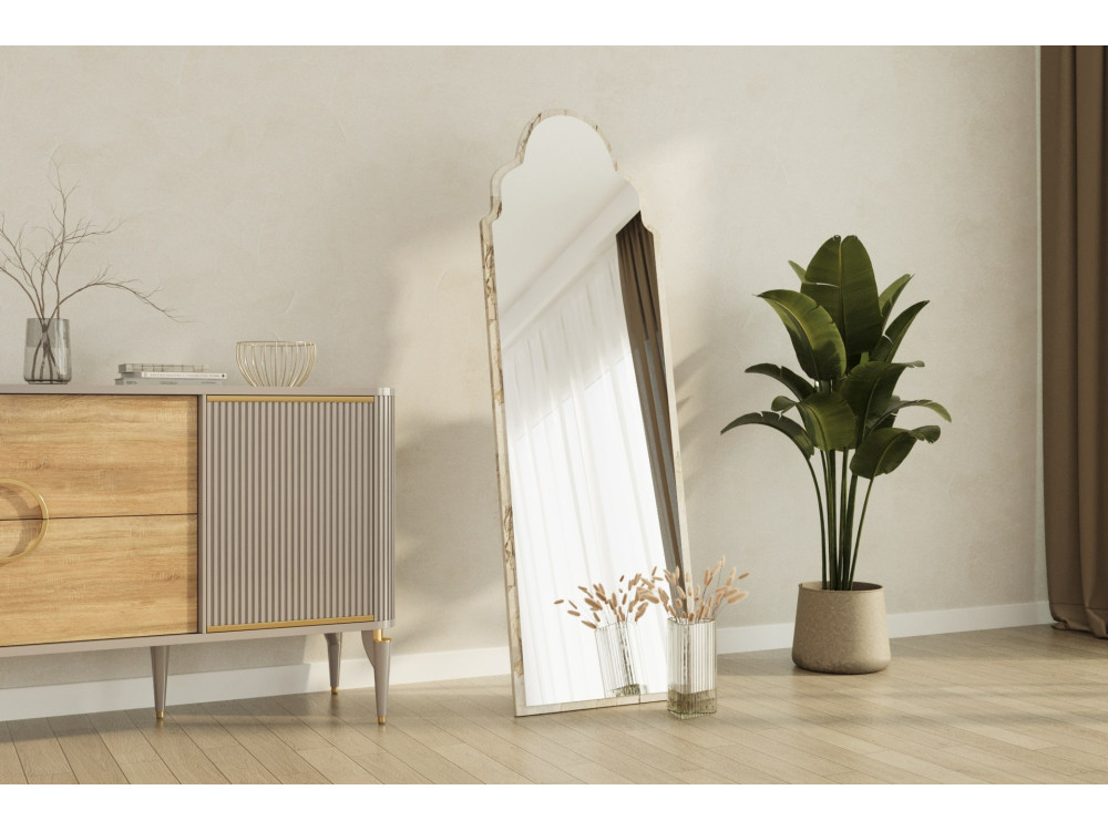 Miroir en bois "Sahmaran " - 50 x 160 cm - Beige