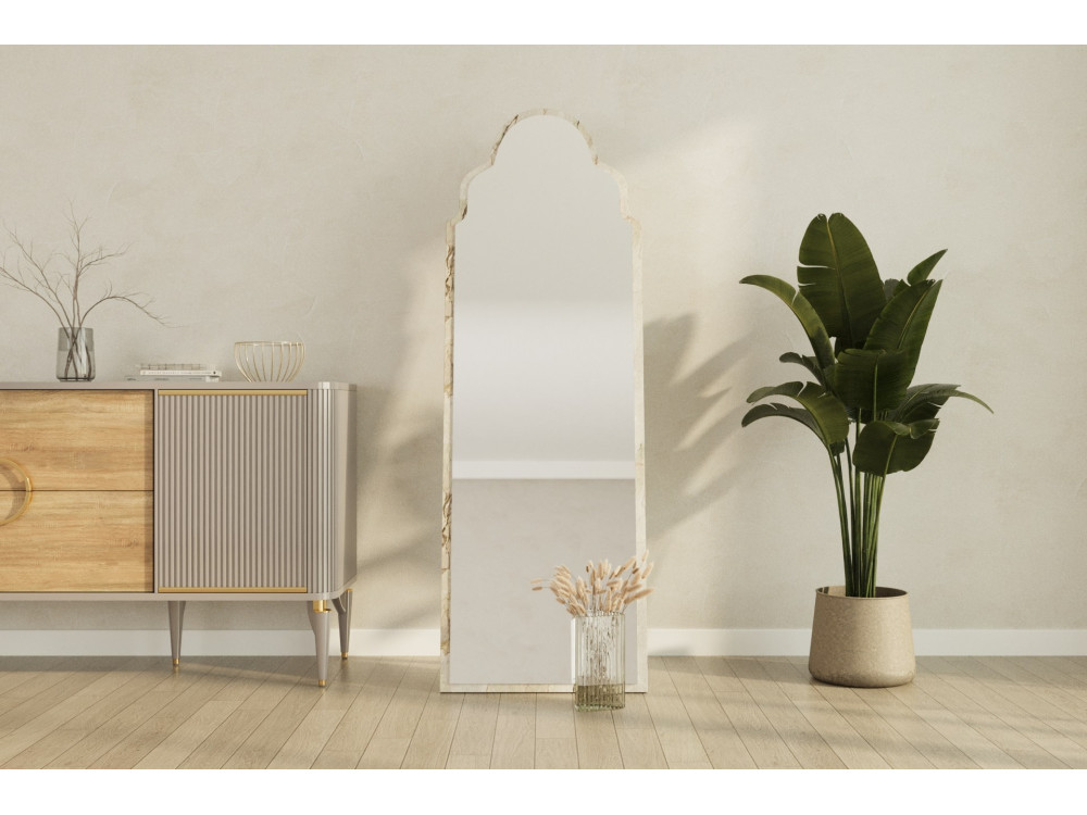 Miroir en bois "Sahmaran " - 50 x 160 cm - Beige