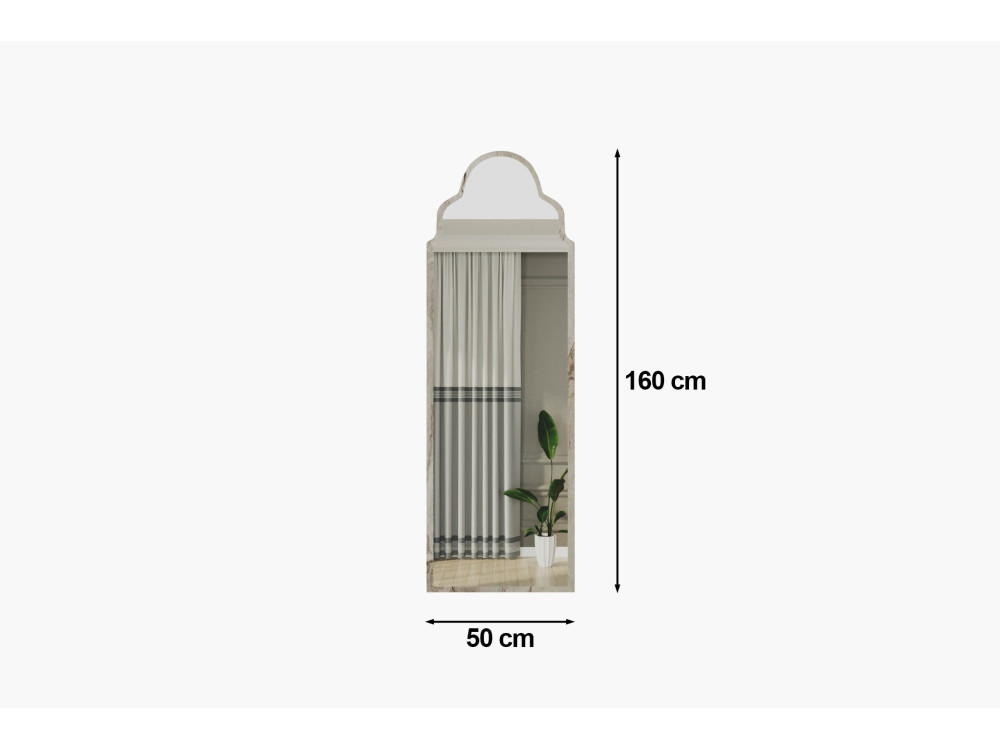 Miroir en bois "Sahmaran " - 50 x 160 cm - Beige