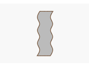 Miroir en bois "Safi" 40 x 2,2 x 120 cm - Blanc