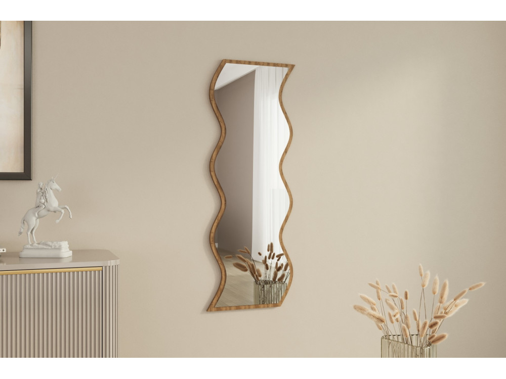 Miroir en bois "Safi" 40 x 2,2 x 120 cm - Blanc