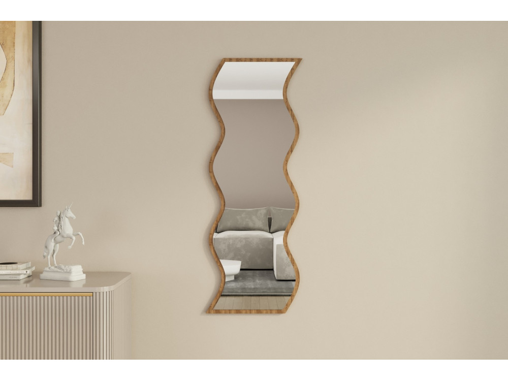 Miroir en bois "Safi" 40 x 2,2 x 120 cm - Blanc
