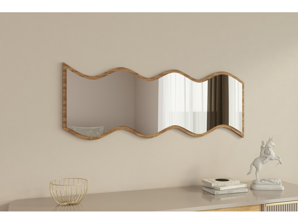 Miroir en bois "Safi" 40 x 2,2 x 120 cm - Blanc