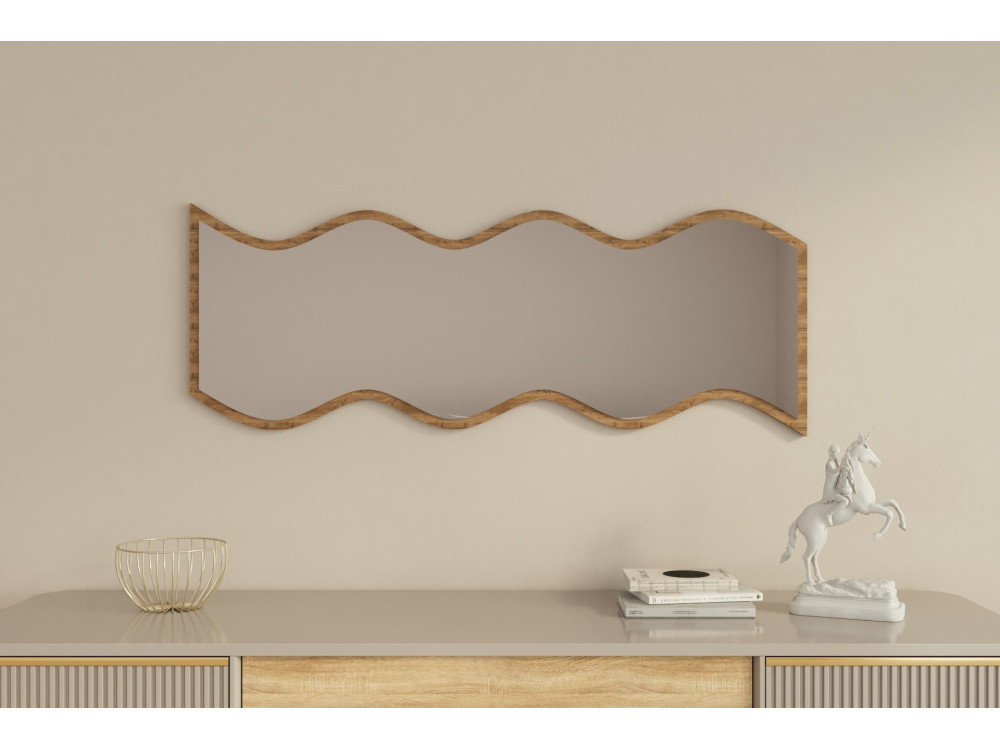 Miroir en bois "Safi" 40 x 2,2 x 120 cm - Blanc