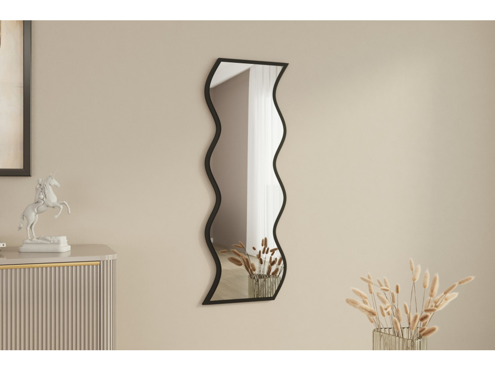 Miroir en bois "Safi" 40 x 2,2 x 120 cm - Blanc