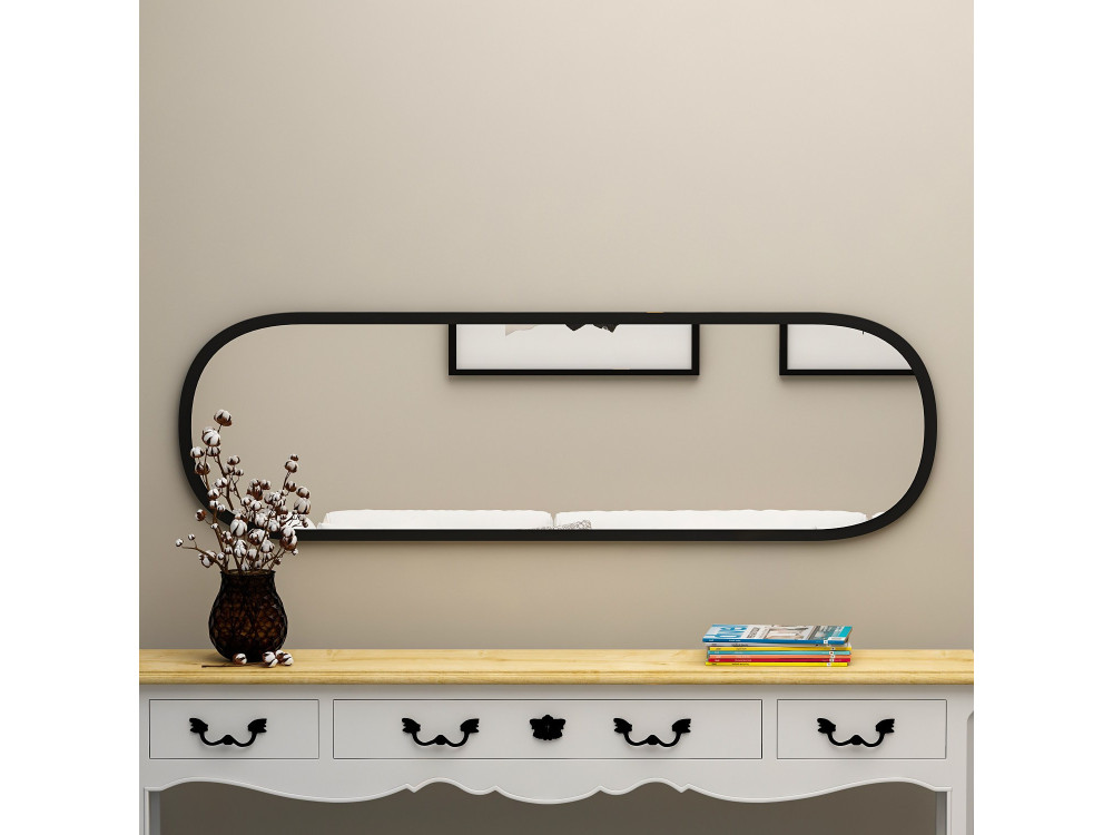Miroir en bois "Magnum" - 40 x 120 cm - Noir