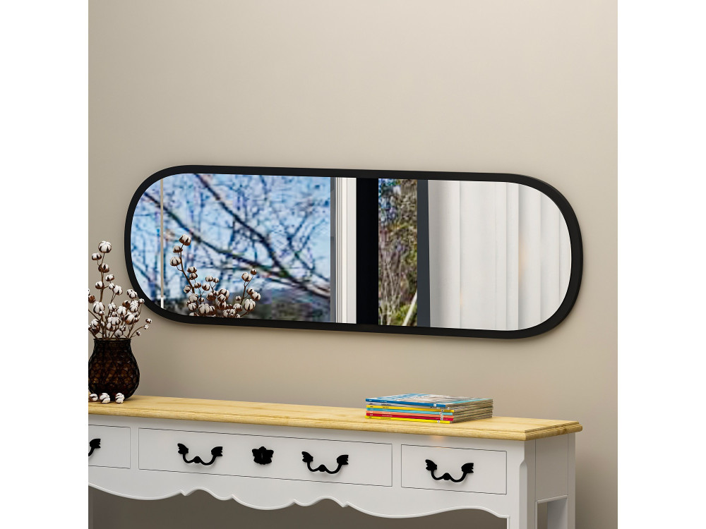 Miroir en bois "Magnum" - 40 x 120 cm - Noir