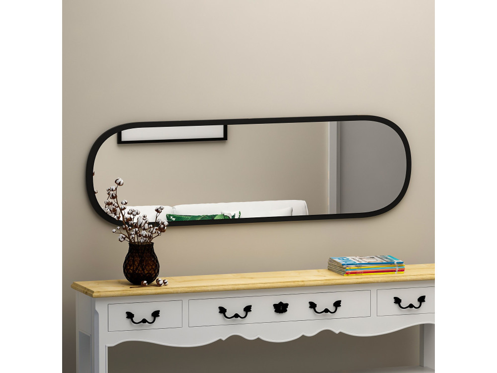 Miroir en bois "Magnum" - 40 x 120 cm - Noir