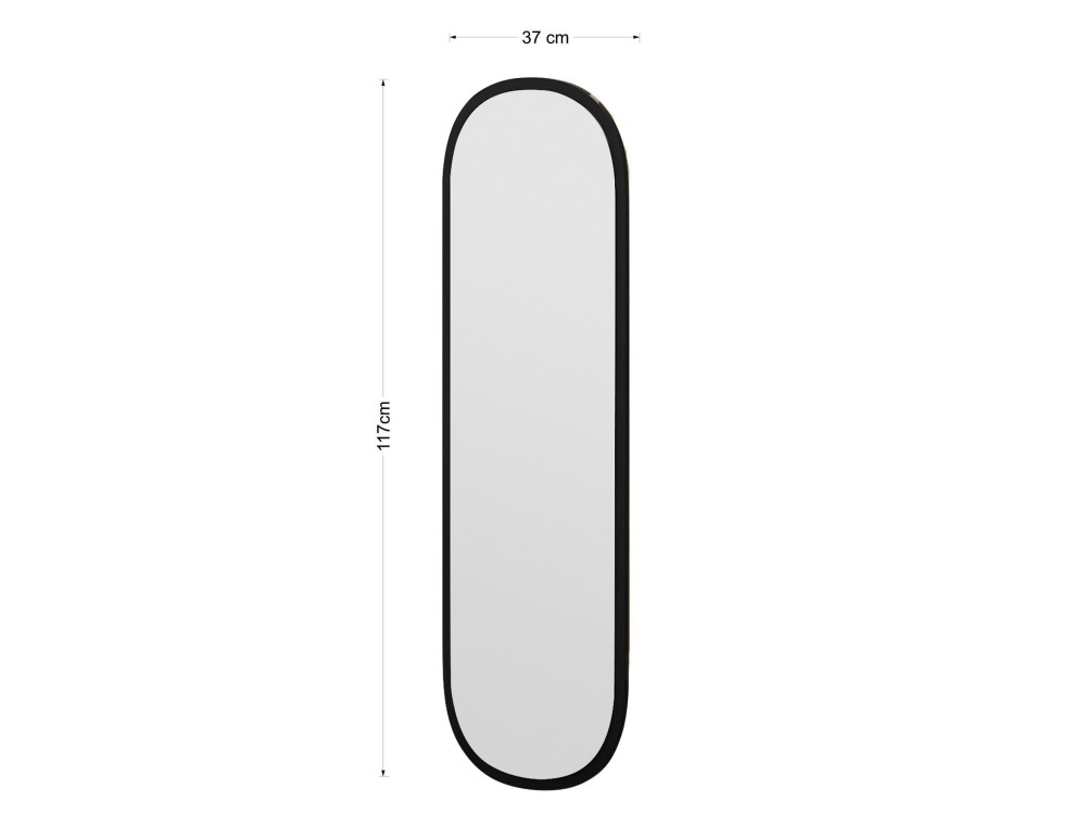 Miroir en bois "Magnum" - 40 x 120 cm - Noir