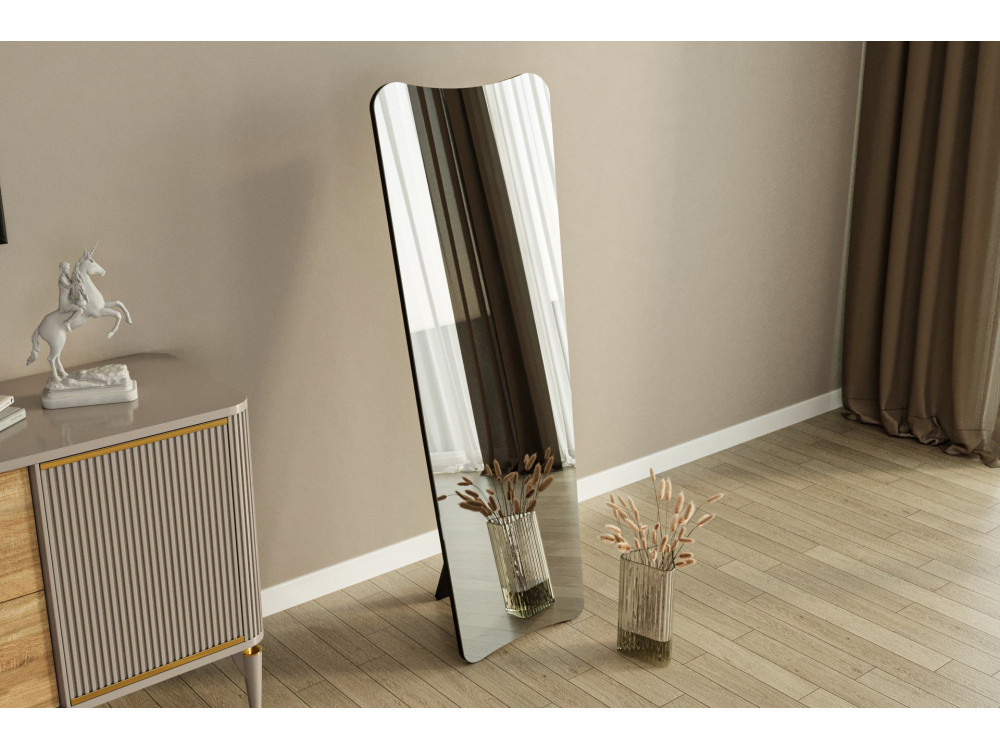 Miroir en bois "Vitros" - 55 x 150 cm - Noir