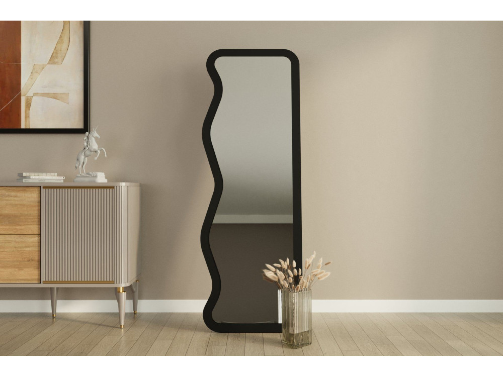 Miroir en bois "Asel" - 50 x 160 cm - Noir