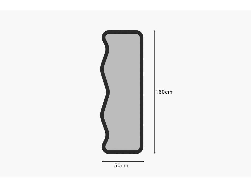 Miroir en bois "Asel" - 50 x 160 cm - Noir