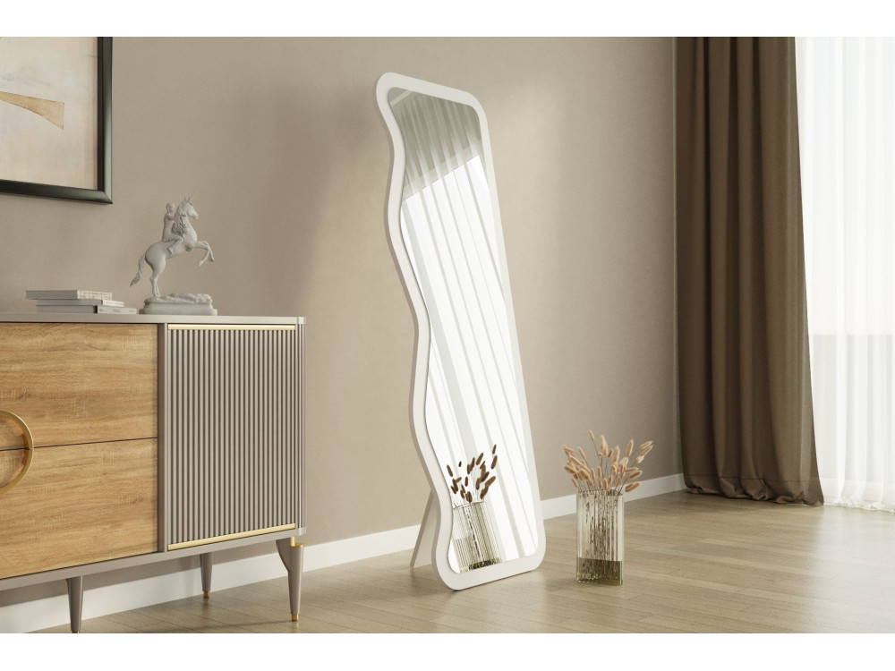 Miroir en bois "Asel" - 50 x 160 cm - Blanc