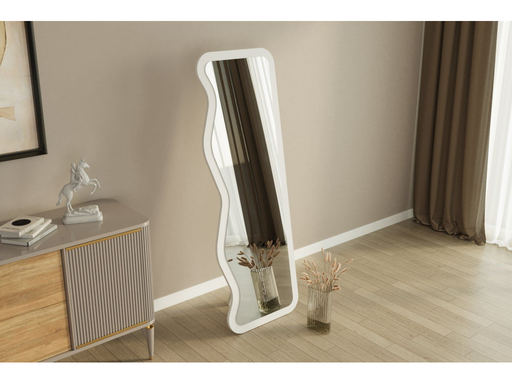 Miroir en bois "Asel" - 50 x 160 cm - Blanc