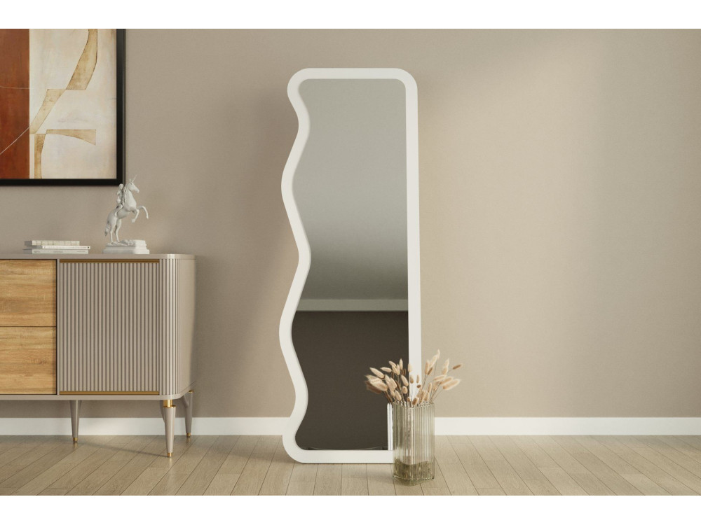 Miroir en bois "Asel" - 50 x 160 cm - Blanc