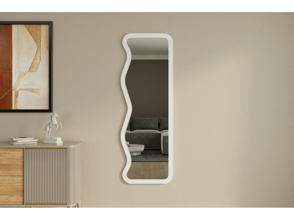 Miroir en bois "Asel" - 50 x 160 cm - Blanc