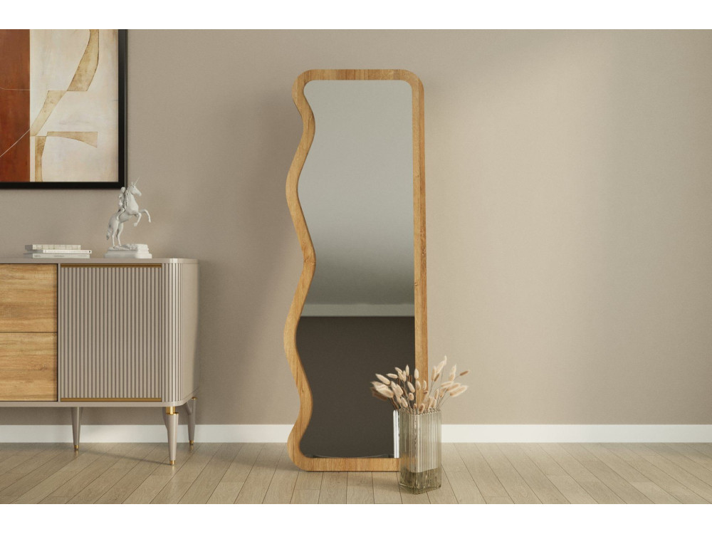 Miroir en bois "Asel" - 50 x 160 cm - Beige