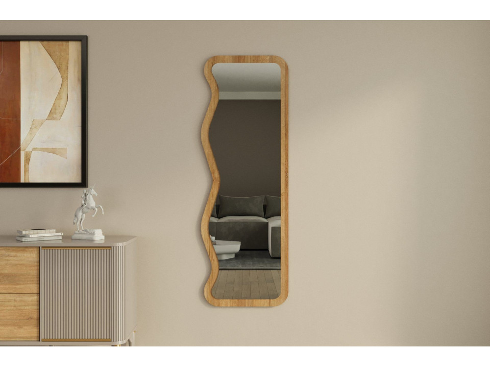 Miroir en bois "Asel" - 50 x 160 cm - Beige