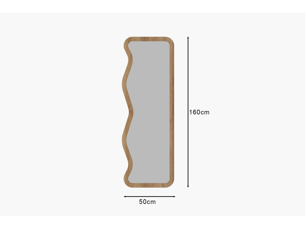 Miroir en bois "Asel" - 50 x 160 cm - Beige