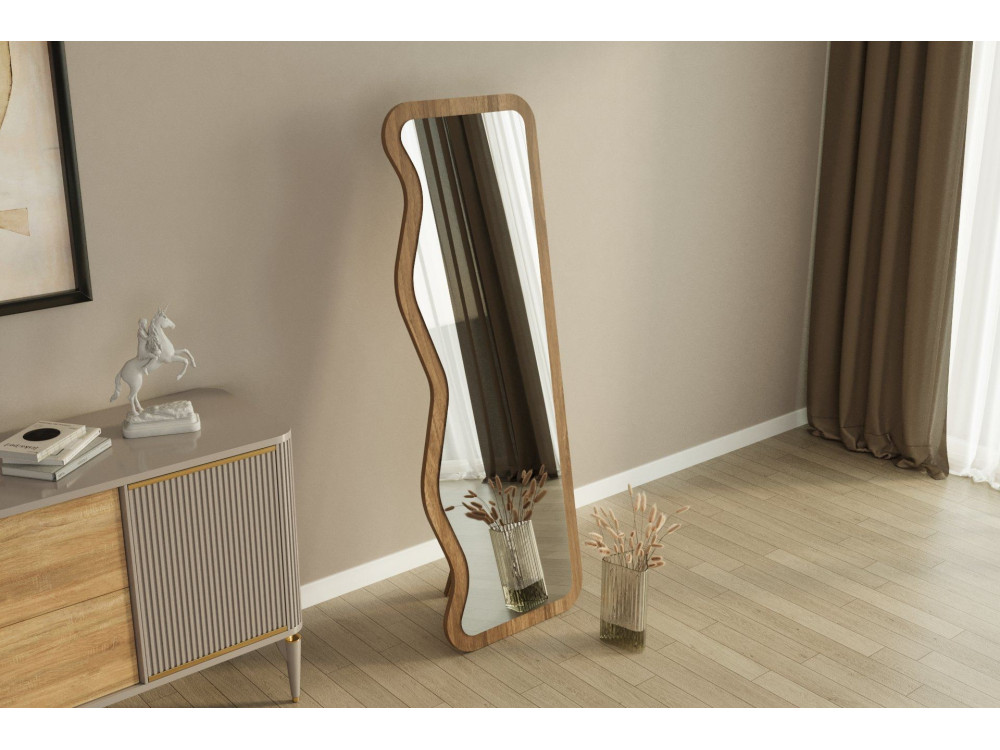 Miroir en bois "Asel" - 50 x 160 cm - Marron