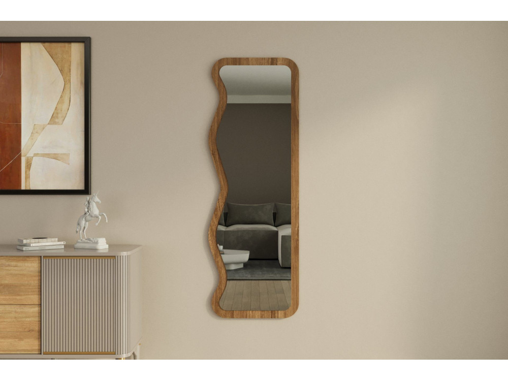 Miroir en bois "Asel" - 50 x 160 cm - Marron