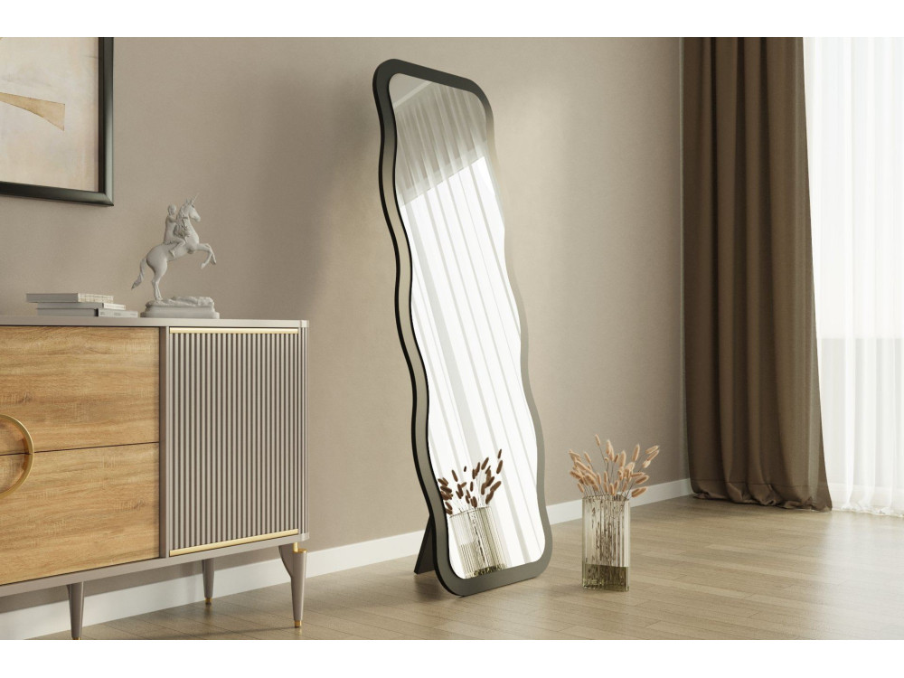Miroir en bois "Aror" 50 x 2,2 x 160 cm - Noir