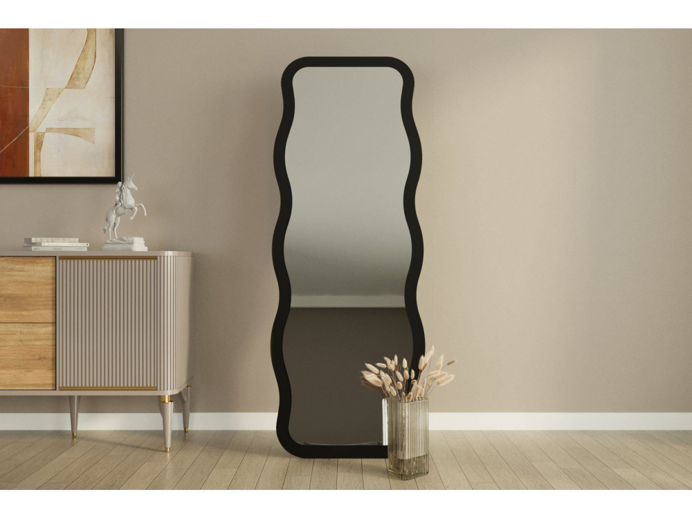 Miroir en bois "Aror" 50 x 2,2 x 160 cm - Noir
