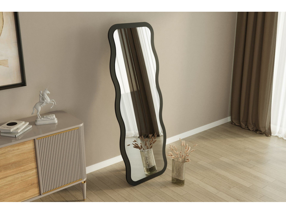 Miroir en bois "Aror" 50 x 2,2 x 160 cm - Noir