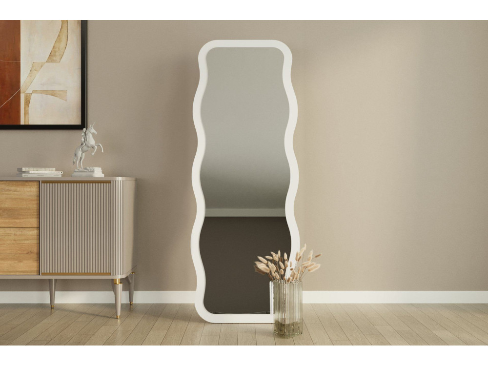 Miroir en bois "Aror" - 50 x 160 cm - Blanc
