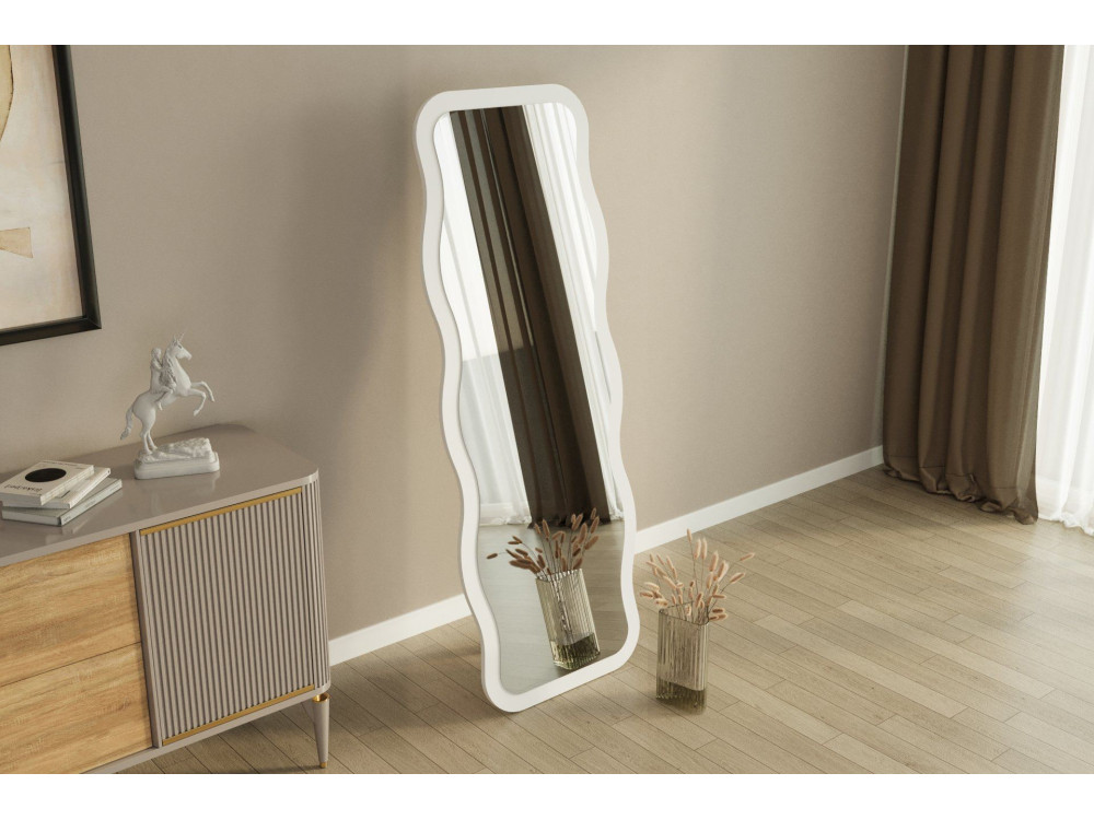 Miroir en bois "Aror" - 50 x 160 cm - Blanc